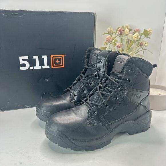 5.11 Tactical A.T.A.C. 2.0 6” Combat Lace Up Zip Boots Black 12394ABR Men's 10 - Picture 1 of 9